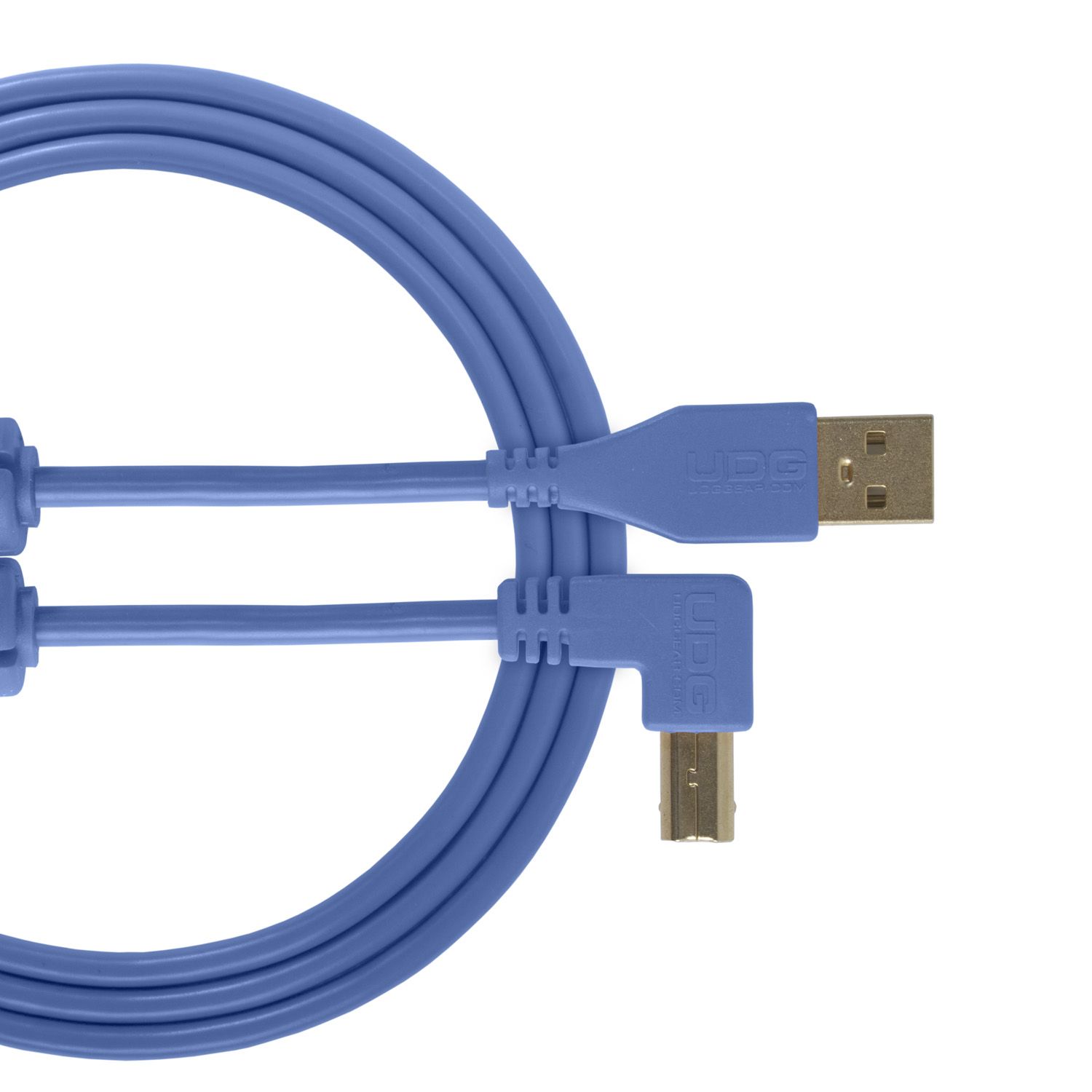 U95004LB UDG AUDIO CABLE USB 2.0 A-B BLU ANGLED 1M