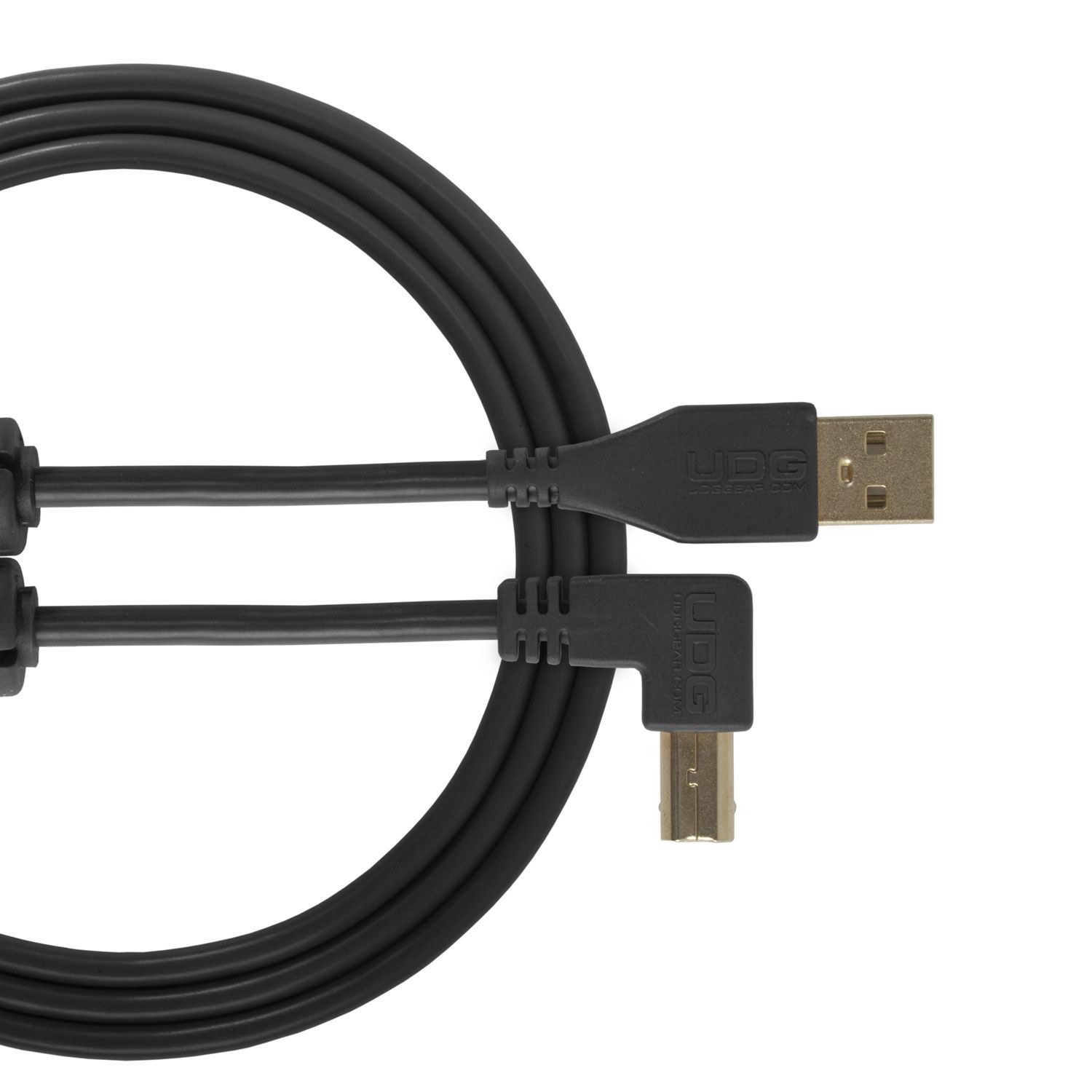 U95005BL UDG AUDIO CABLE USB 2.0 A-B BLK ANGLED 2M