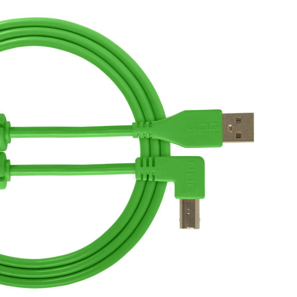 U95006GR UDG AUDIO CABLE USB 2.0 A-B GRN ANGLED 3M