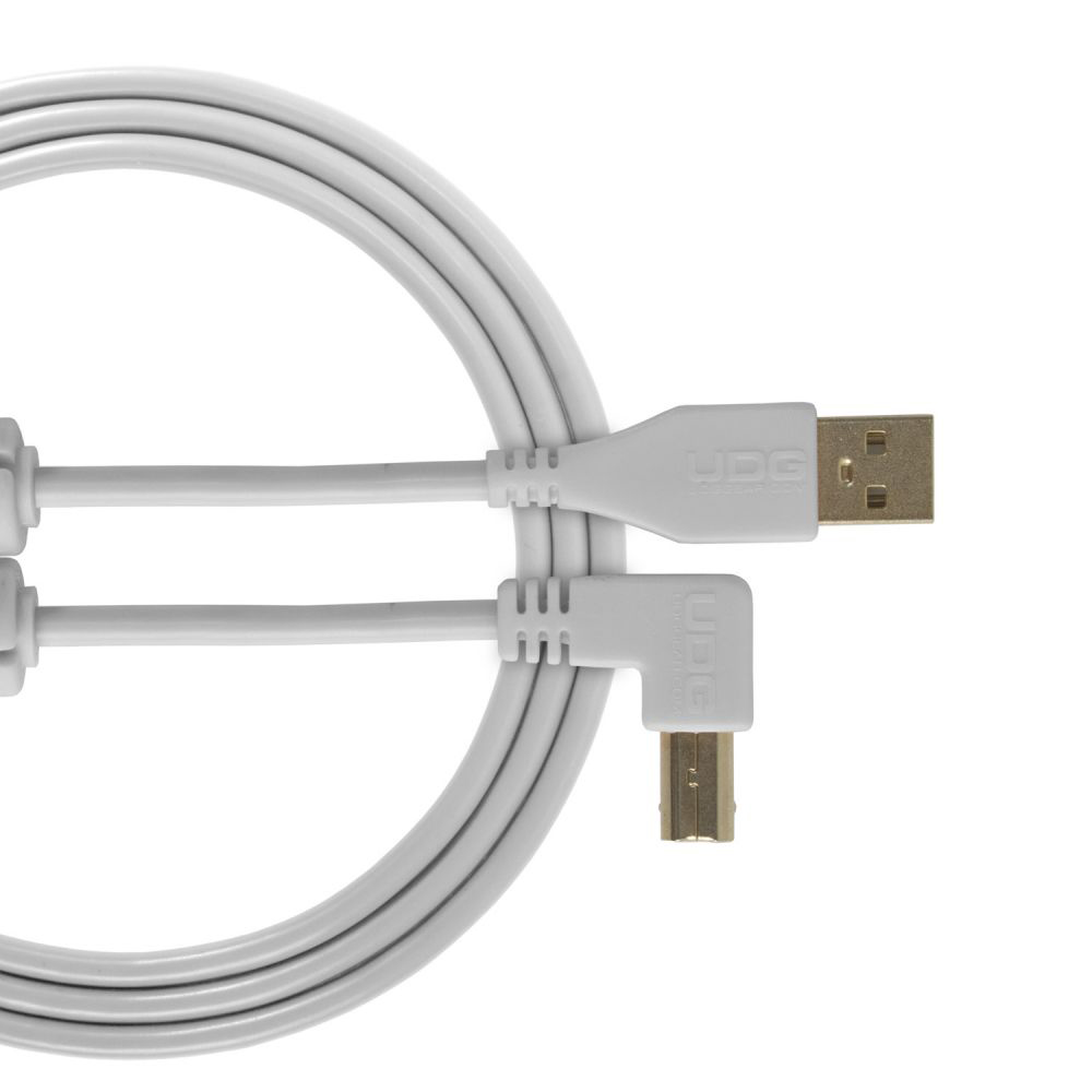 U95006WH UDG AUDIO CABLE USB 2.0 A-B WHI ANGLED 3M
